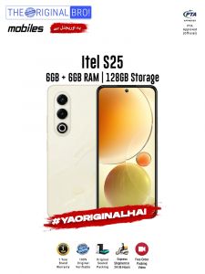 Itel S25 - 6GB RAM - 128GB Storage - PTA Approved - 1 Year Warranty - Gold - The Original Bro Mobiles - TOB40